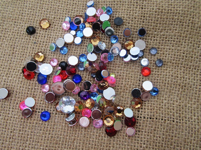 250Gram Flatback Acrylic Gemstones Rhinestones Assorted - Click Image to Close