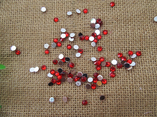 3Sheets x 180Pcs Red Flatback Acrylic Gemstones Rhinestones 5mm 3Sheets x 180Pcs Red Flatback Acrylic Gemstones Rhinestones 5mm