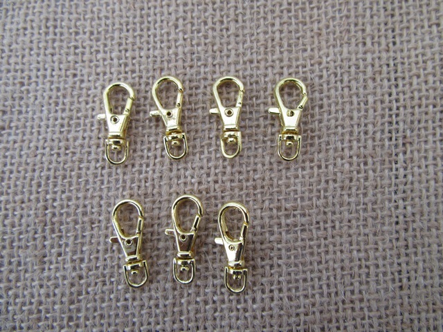 200Pcs Golden Plated Swivel Clasp for Key Rings 23mm - Click Image to Close