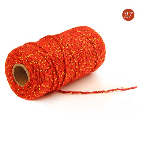 2x100Yards Golden Red Cotton Bakers Twine String Cord Rope Craft - Click Image to Close