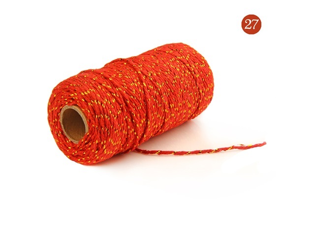 2x100Yards Golden Red Cotton Bakers Twine String Cord Rope Craft - Click Image to Close