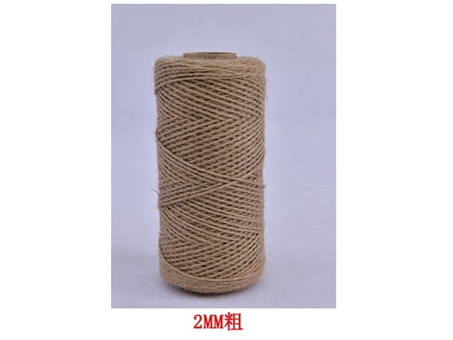 200Mtrs Burlap Rope Hemp Cord Thread Jute String DIY 2mm - Natur - Click Image to Close