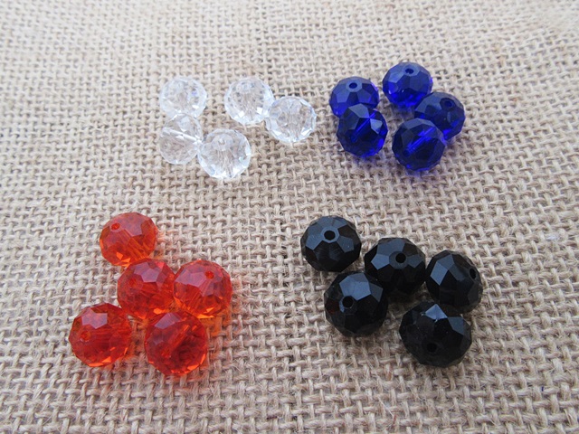450Gram (Approx 270Pcs) Facted Transparent Crystal Beads 12mm Di