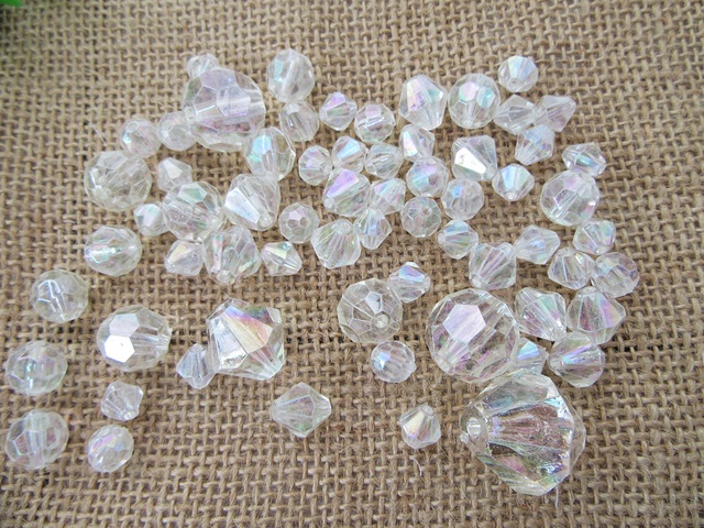 450Gram AB Color Clear Bicone Beads Faceted Round Loose Beads - Click Image to Close