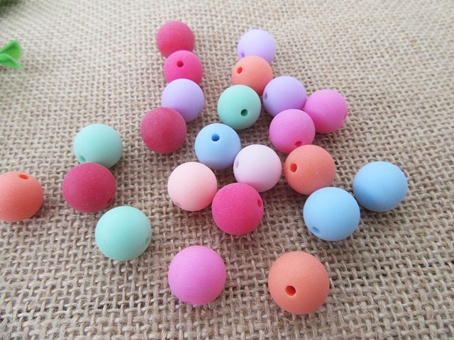 250Gram (Approx 160Pcs) Candy Color Round Loose Beads 14mm Dia - Click Image to Close