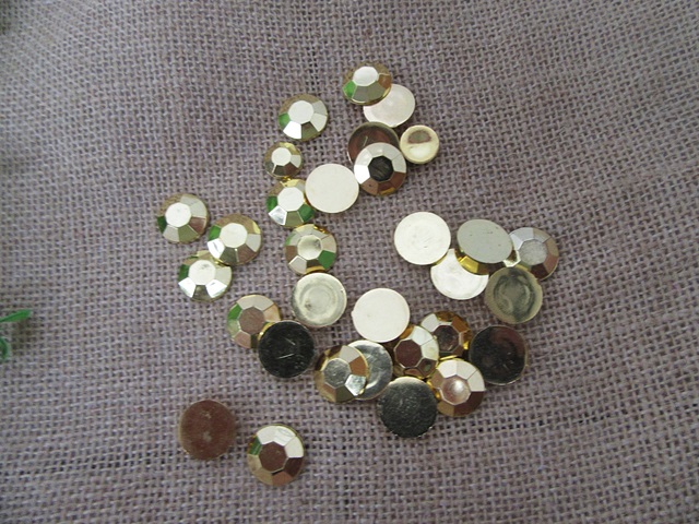 250Gram Golden Color Round Flatback Acrylic Gemstones Rhinestone - Click Image to Close