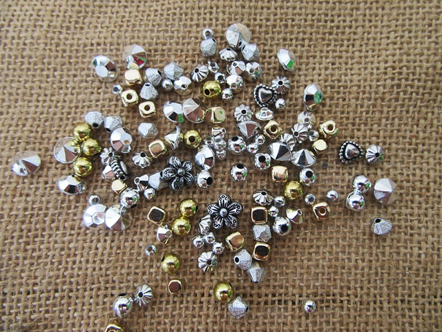 250Gram Golden Silver Round Cube Diamond Flower Heart Etc Loose