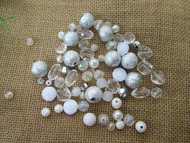 450Gram White Theme Round Faceted Flat Oval Etc Loose Beads Asso 450Gram White Theme Round Faceted Flat Oval Etc Loose Beads Asso