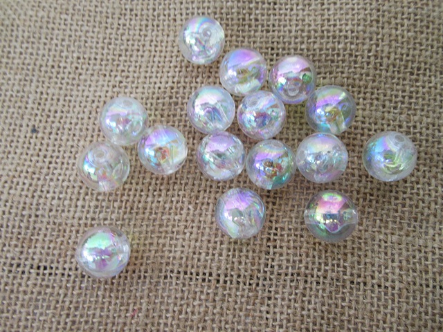 3Sheet x 48Pcs Plastic Shiny AB Color Round Beads 16mm dia - Click Image to Close