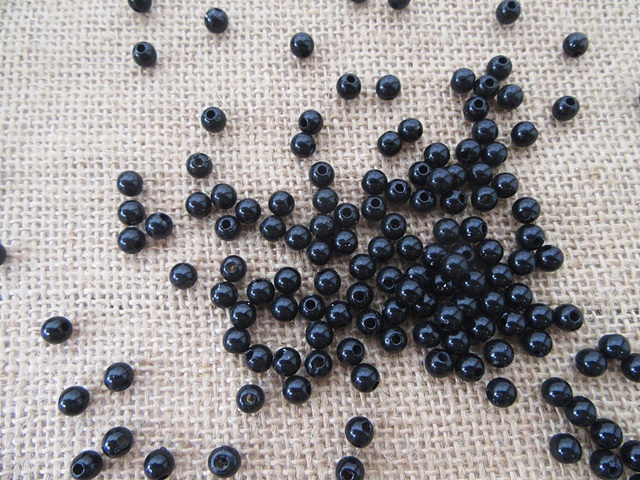 250Gram Black Round Loose Beads 6mm Wholesale 250Gram Black Round Loose Beads 6mm Wholesale