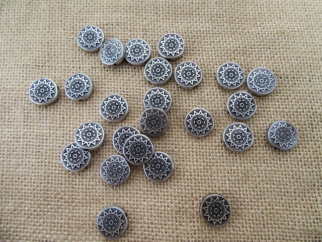 100Pcs Round Disc Double Sided Sun Chakra Design Beads 100Pcs Round Disc Double Sided Sun Chakra Design Beads