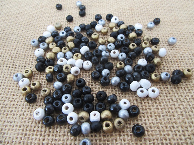 250G Round Wooden Spacer Beads DIY Jewellery Crafts 6mm Mixed Co - Click Image to Close