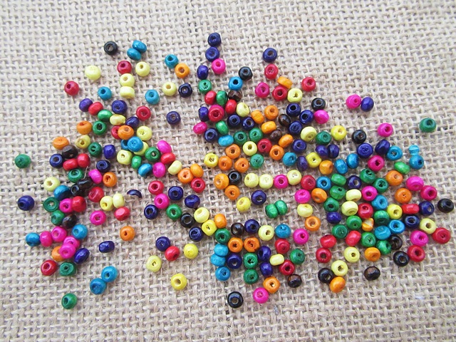 250G Round Wooden Spacer Beads DIY Jewellery Crafts 4mm Mixed Co 250G Round Wooden Spacer Beads DIY Jewellery Crafts 4mm Mixed Co