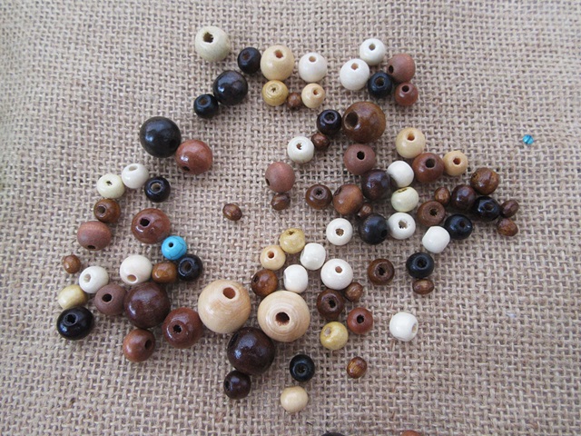 250G Round Wooden Beads DIY Jewellery Making Assorted Size 250G Round Wooden Beads DIY Jewellery Making Assorted Size