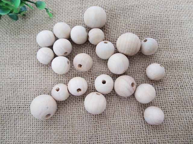 250G Natural Wooden Beads DIY Jewellery Crafts 18-25mm Dia - Click Image to Close