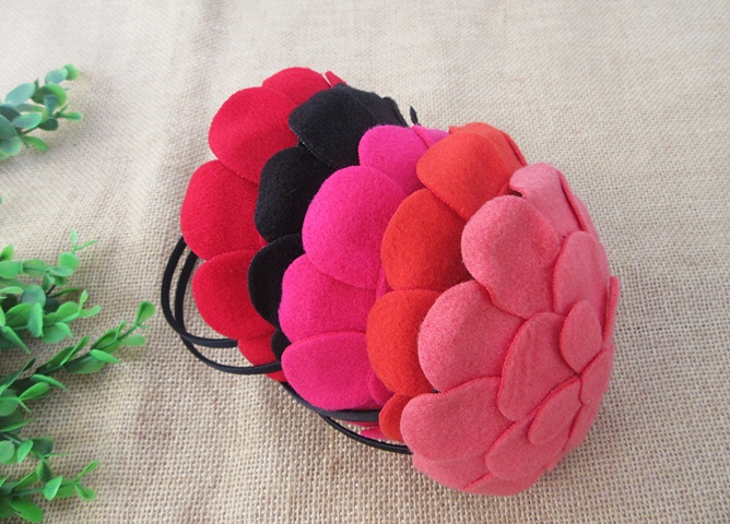 12Pcs Jumbo Attractive Felt Flower Headbands Hair Band Hair Hoop - Click Image to Close