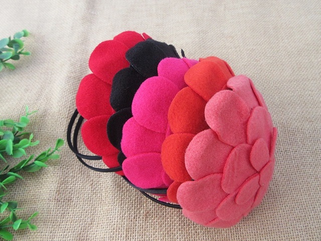 12Pcs Jumbo Attractive Felt Flower Headbands Hair Band Hair Hoop - Click Image to Close