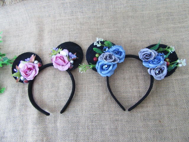 6Pcs Funny Floral Flower On Headbands Hair Band Hair Hoop Assort - Click Image to Close