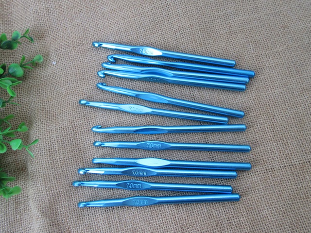 12Pcs Blue Aluminum Crochet Hook Knitting Needle Craft Tools 7.0 12Pcs Blue Aluminum Crochet Hook Knitting Needle Craft Tools 7.0