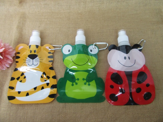 6Pcs Protable Drinkng Water Bag with Carabiner Key Rings