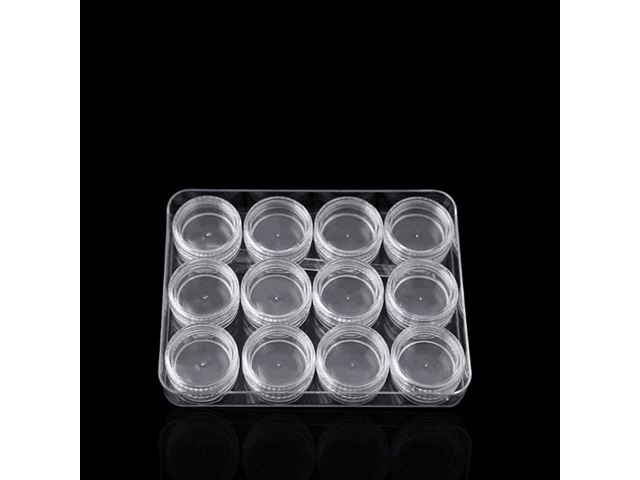 1Set x 12 HQ Clear Plastic Beads Display Cases Storage Boxes