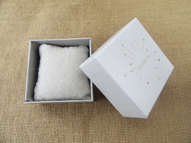 6Pcs HQ White Watch Bracelet Bangle Display Boxes Gift Case Hemp - Click Image to Close