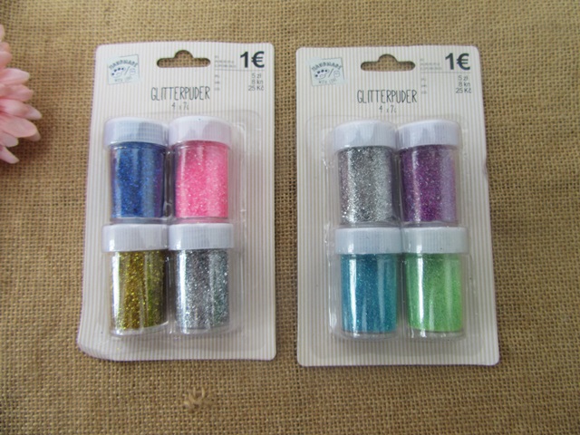 6Sheet x 4Bottles Loose Glitter for Craft 19.8g Ea Mixed Color - Click Image to Close