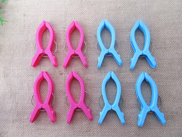 12Packs x 4Pcs Household Clothes Clips Drying Socks Towel Rack C