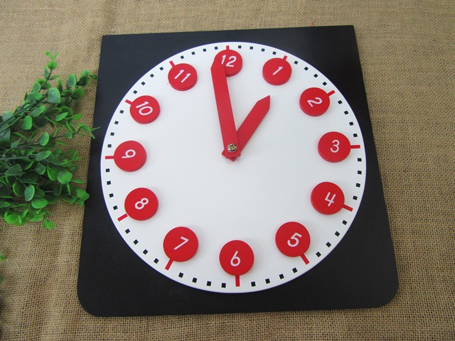 1Set Wooden Helpful Early Educational Learning Clock Time Intera
