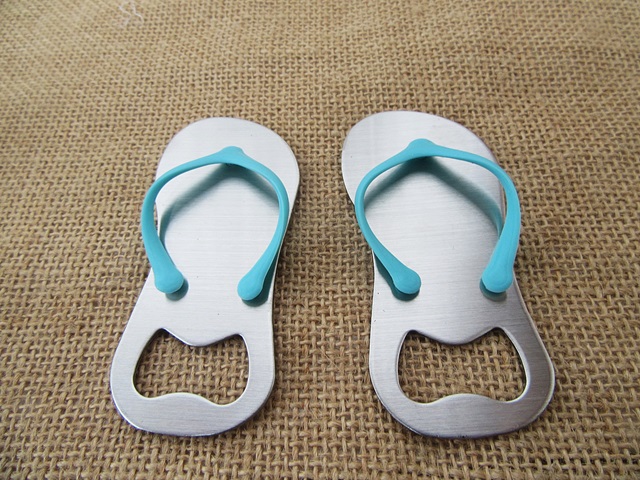 10Pcs "Pop the Top" Flip Flop Bottle Opener Wedding Favors - Click Image to Close