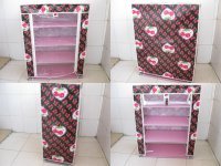 1Pc 4 Tier Shoe Rack Display w/Cover Prevent Dust