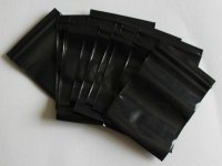 100Pcs Black Resealable Zip Lock Plastic Bag Pouch 12x8cm