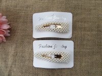 12Pcs Elegant Hairpin BB Snap Hair Clip Barrette With Pearl Bead 12Pcs Elegant Hairpin BB Snap Hair Clip Barrette With Pearl Bead