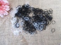 3Packes x 500Pcs Elastic Rubber Hair Ties - 2 Colors 3Packes x 500Pcs Elastic Rubber Hair Ties - 2 Colors