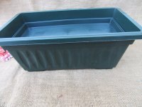 16Pcs Rectangle Plastic Flower Pot Planter Pots w Saucer 16Pcs Rectangle Plastic Flower Pot Planter Pots w Saucer