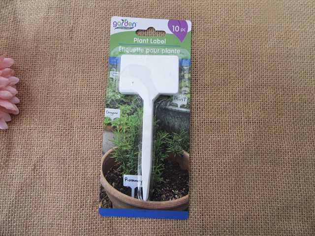 6Pkts x 10Pcs White Plastic Garden Tags T-type Plant Labels