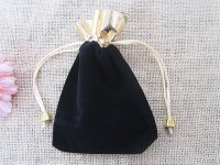 4Packs x 5Pcs Black Velvet Drawstring Gift Jewelry Pouches 17x12