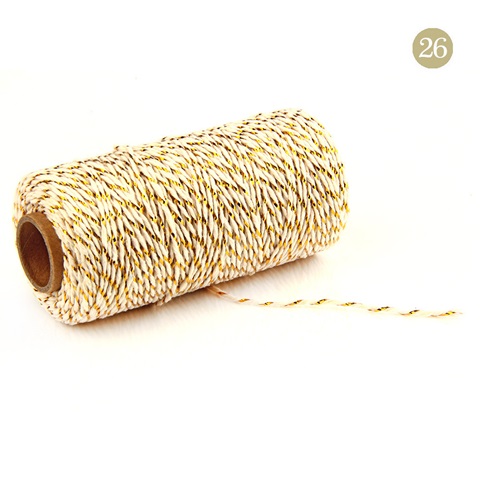 2x100Yards Dark Ivory Golden Cotton Bakers Twine String Cord Rop - Click Image to Close
