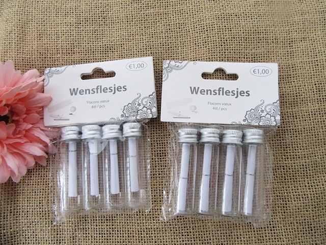 6Sheet x 4Pcs Glass Vial Wishing Bottle with Writing Paper 6Sheet x 4Pcs Glass Vial Wishing Bottle with Writing Paper