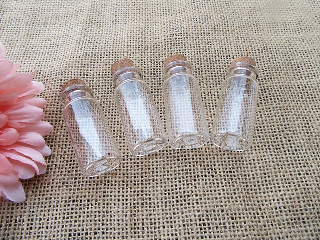 6Sheet Empty MINI Glass Storage/Display Bottle/Jar with Cork - Click Image to Close
