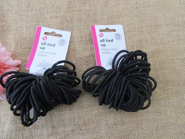 100Pcs Elastic Hair Bands Black Bobbles Hair Ties Wholesale Pric - Click Image to Close