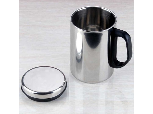 2Pcs Stainless Steel Cup 275ml with Lid - Click Image to Close