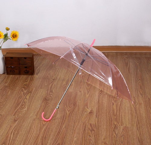10Pc Kid Size Clear Pink Wind Water Proof Umbrella Parasol - Click Image to Close