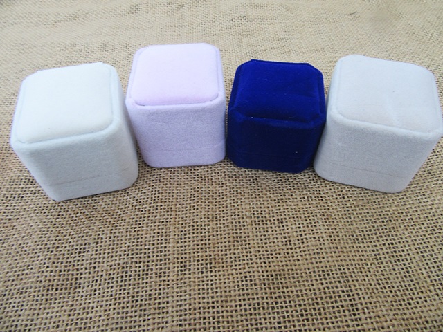 10Pcs Velvet Cushioned Ring Box Cases Gift Boxes Mixed - Click Image to Close