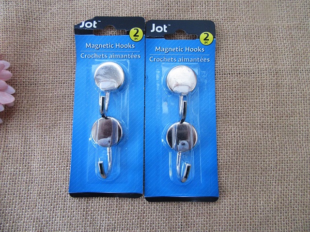 6Sheets x 2Pcs Magnetic Hooks Wall Hanging Utility Hook Home Hoo - Click Image to Close