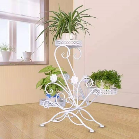 1Set 3-layer Swan Flower Plant Display Stand Holder Home Garden - Click Image to Close