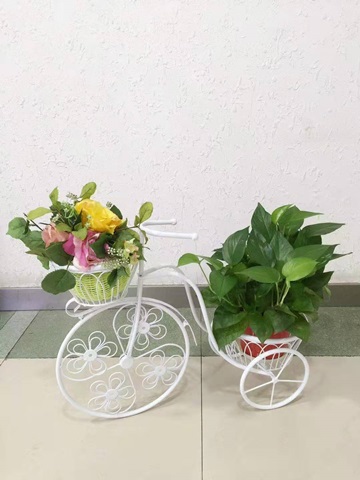 1Set 2-layer Bicycle Flower Plant Display Stand Holder Home - Click Image to Close