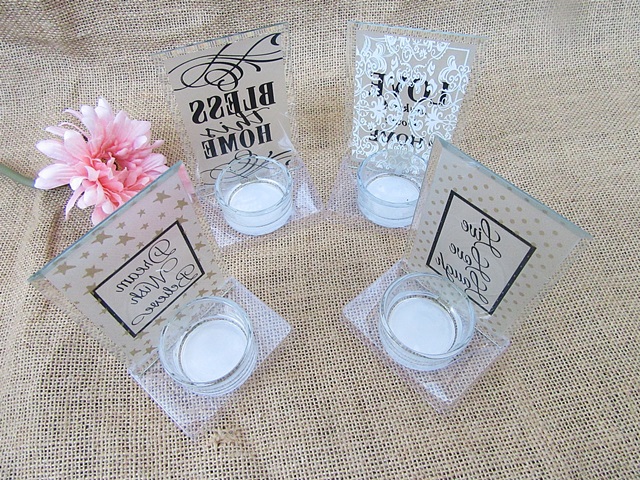 24Pcs Chic Glass Tea Light Holder Wedding Party Home Decoration - Click Image to Close