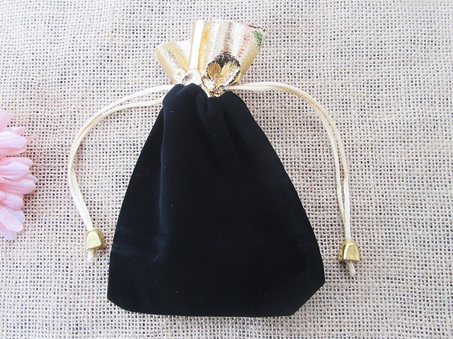 4Packs x 5Pcs Black Velvet Drawstring Gift Jewelry Pouches 17x12 - Click Image to Close