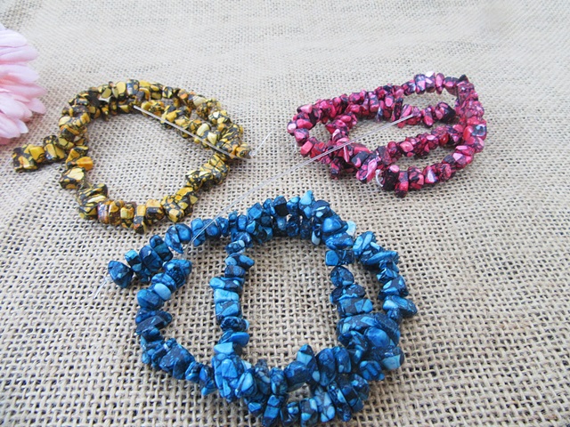 6Strings Loose Dyed Turo Etc Gemstone Stone Chips Assorted - Click Image to Close